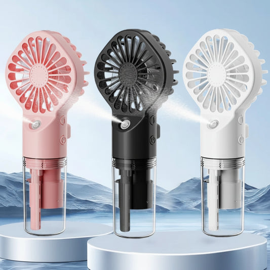 2-in-1 Portable Mist Fan — Handheld USB Rechargeable
