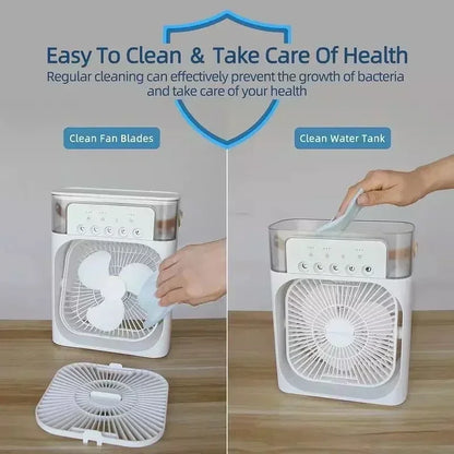3-in-1 Portable Air Cooler Fan — USB Powered, 600ml Tank