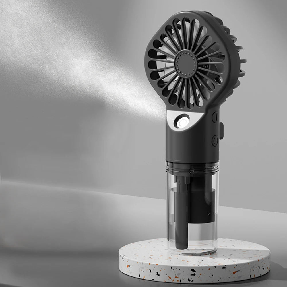 2-in-1 Portable Mist Fan — Handheld USB Rechargeable