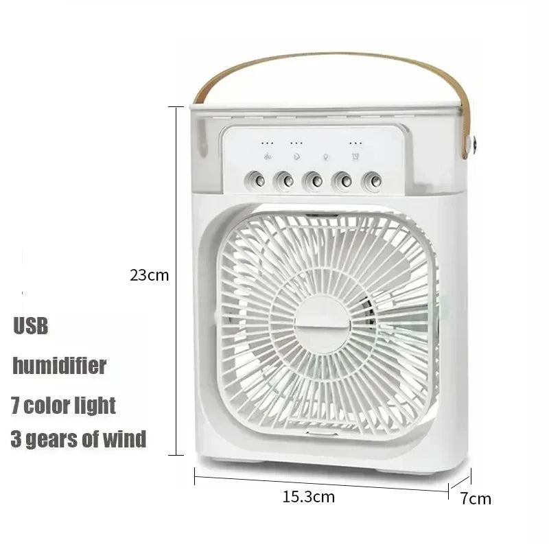 3-in-1 Portable Air Cooler Fan — USB Powered, 600ml Tank