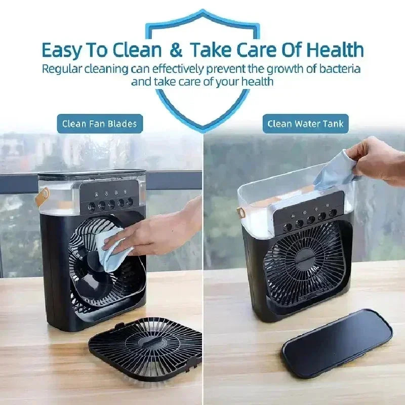 3-in-1 Portable Air Cooler Fan — USB Powered, 600ml Tank