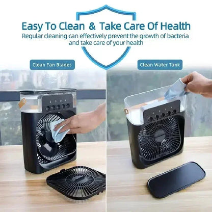 3-in-1 Portable Air Cooler Fan — USB Powered, 600ml Tank