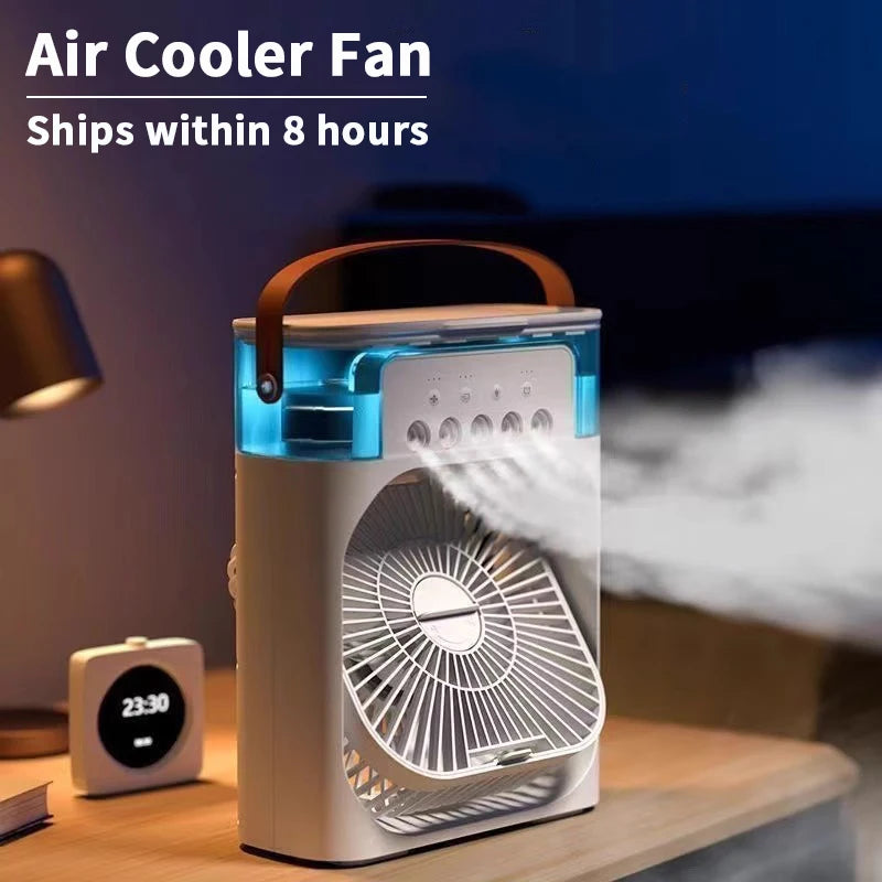 3-in-1 Portable Air Cooler Fan — USB Powered, 600ml Tank