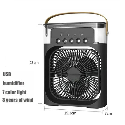 3-in-1 Portable Air Cooler Fan — USB Powered, 600ml Tank